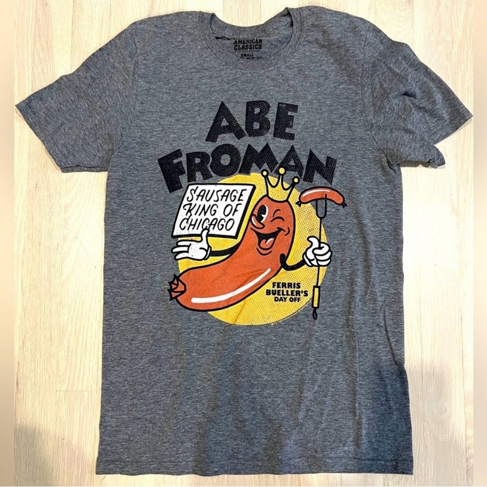Ferris Bueller’s Day Off Abe Froman Graphic T-Shirt Men’s Small Gray